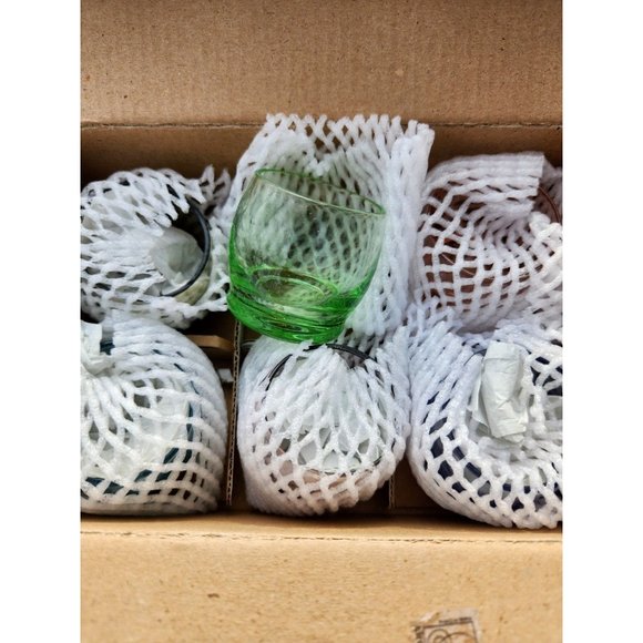 Moondance Shot Glasses 4 Rolly Polly Glasses 2 OZ Multicolored Round Circleware - Picture 5 of 6